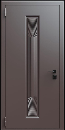 Входная термодверь с металлофиленкой и порошковым окрашиванием RAL 8019 (тип №11)